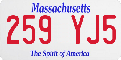 MA license plate 259YJ5