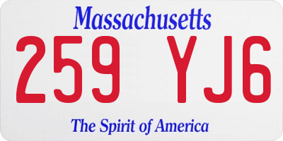 MA license plate 259YJ6