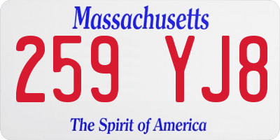 MA license plate 259YJ8