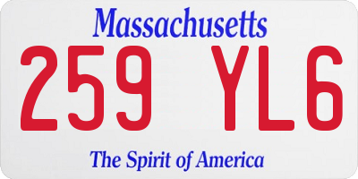 MA license plate 259YL6