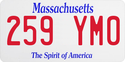 MA license plate 259YM0