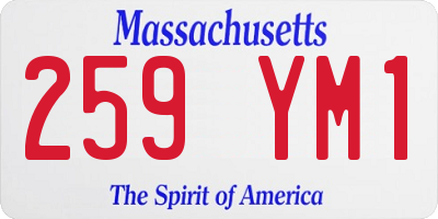 MA license plate 259YM1