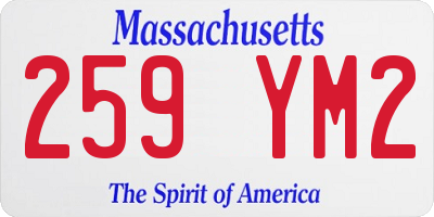 MA license plate 259YM2