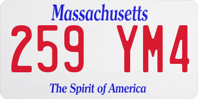 MA license plate 259YM4
