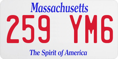 MA license plate 259YM6