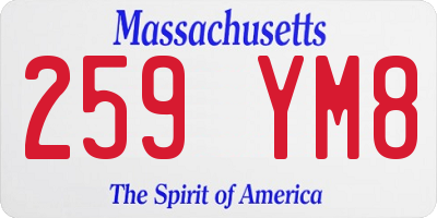 MA license plate 259YM8