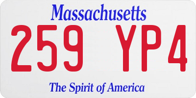 MA license plate 259YP4