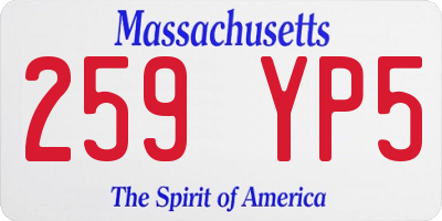 MA license plate 259YP5