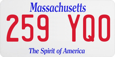 MA license plate 259YQ0