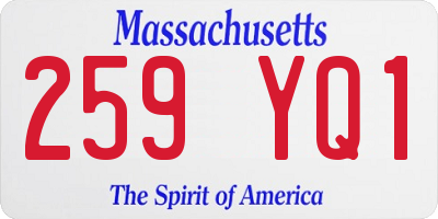 MA license plate 259YQ1