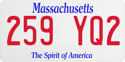 MA license plate 259YQ2