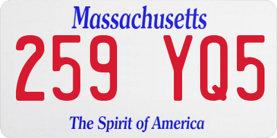 MA license plate 259YQ5