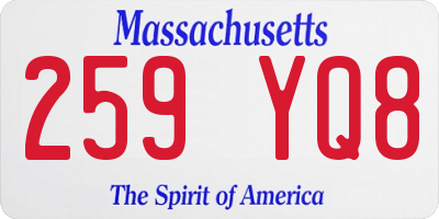 MA license plate 259YQ8