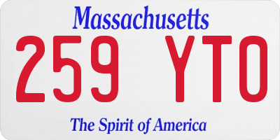 MA license plate 259YT0
