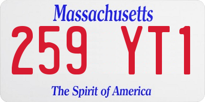 MA license plate 259YT1