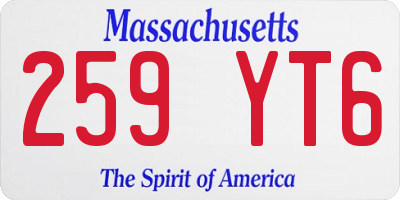 MA license plate 259YT6