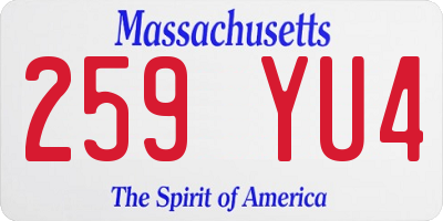MA license plate 259YU4
