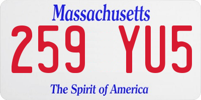 MA license plate 259YU5