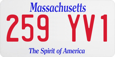 MA license plate 259YV1