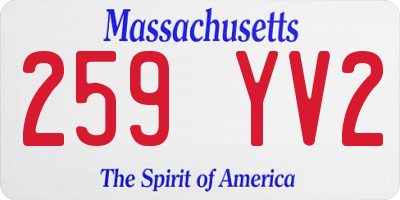 MA license plate 259YV2