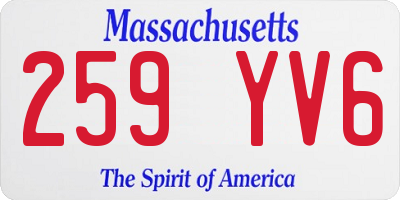 MA license plate 259YV6