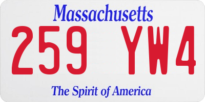 MA license plate 259YW4