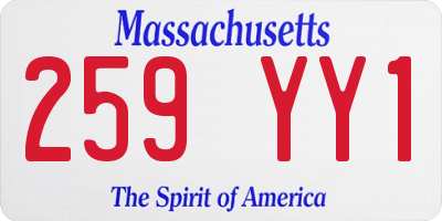 MA license plate 259YY1
