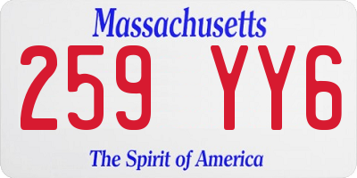 MA license plate 259YY6