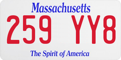 MA license plate 259YY8