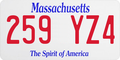 MA license plate 259YZ4
