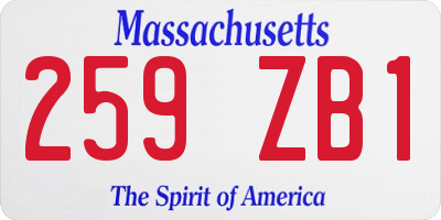 MA license plate 259ZB1