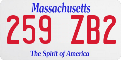 MA license plate 259ZB2