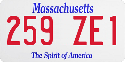MA license plate 259ZE1