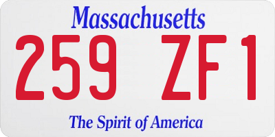 MA license plate 259ZF1
