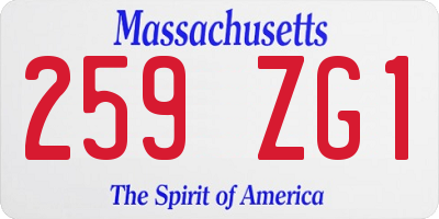 MA license plate 259ZG1