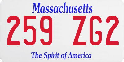 MA license plate 259ZG2