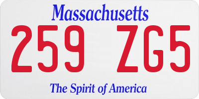 MA license plate 259ZG5