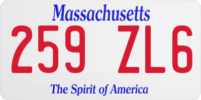 MA license plate 259ZL6