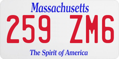 MA license plate 259ZM6