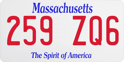 MA license plate 259ZQ6