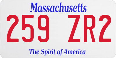 MA license plate 259ZR2