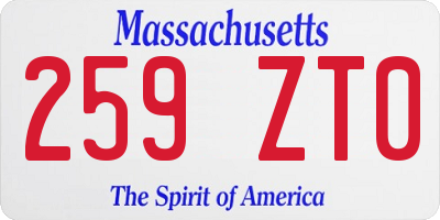 MA license plate 259ZT0
