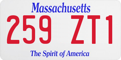 MA license plate 259ZT1