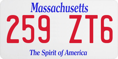 MA license plate 259ZT6