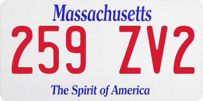 MA license plate 259ZV2
