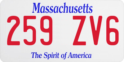 MA license plate 259ZV6