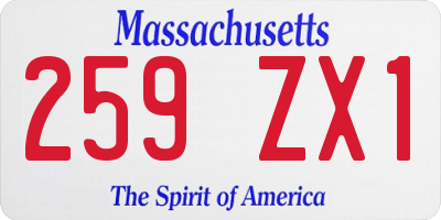 MA license plate 259ZX1