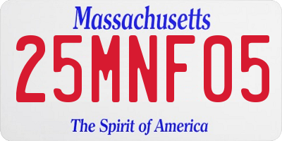 MA license plate 25MNF05