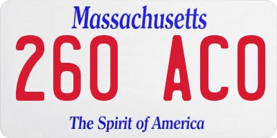 MA license plate 260AC0