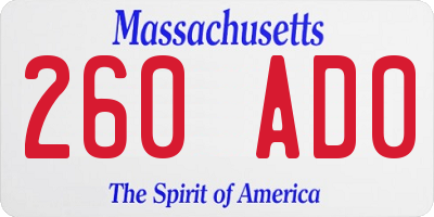 MA license plate 260AD0